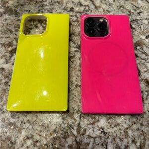 Vibrant Pink and Yellow Phone Case Set
